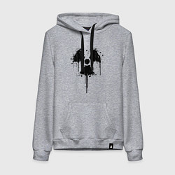 Толстовка-худи хлопковая женская Атомный символ, цвет: меланж
