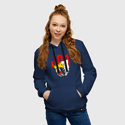 Толстовка-худи хлопковая женская JDM Wheel King, цвет: тёмно-синий — фото 2