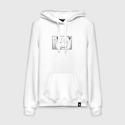 Толстовка-худи хлопковая женская Spy Family Heh Семья Шпиона, цвет: белый