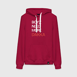 Толстовка-худи хлопковая женская Бойзам надо больше ДАККИ, цвет: маджента