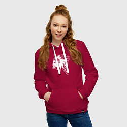 Толстовка-худи хлопковая женская Ленин вождь СССР, цвет: маджента — фото 2