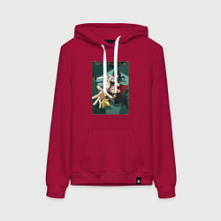 Толстовка-худи хлопковая женская SPY X FAMILY СЕМЬЯ ШПИОНА, цвет: маджента