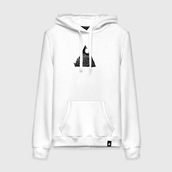 Толстовка-худи хлопковая женская Enduro downhill, цвет: белый