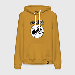 Толстовка-худи хлопковая женская The prodigy ant, цвет: горчичный