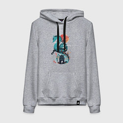 Толстовка-худи хлопковая женская История Тихоро и Хаку, цвет: меланж