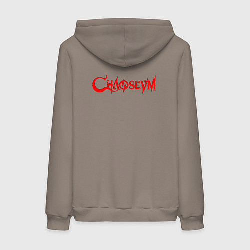 Женская толстовка-худи Chaoseum Logo Emblem спина / Утренний латте – фото 2