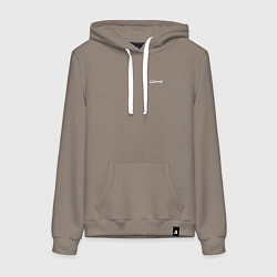 Толстовка-худи хлопковая женская Chaoseum White mini logo, цвет: утренний латте