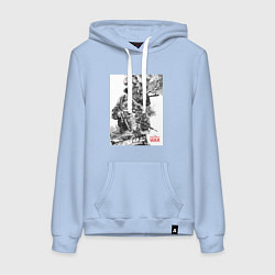 Толстовка-худи хлопковая женская Secret War LDR 18, цвет: мягкое небо