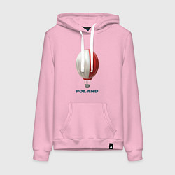 Женская толстовка-худи 3d aerostat Polish flag
