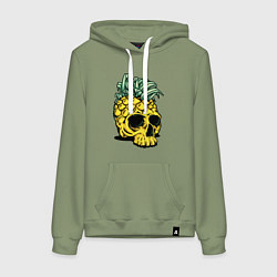 Женская толстовка-худи Череп-ананас Лето
