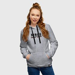 Толстовка-худи хлопковая женская VHS MOVIE HEROES first ver, цвет: меланж — фото 2