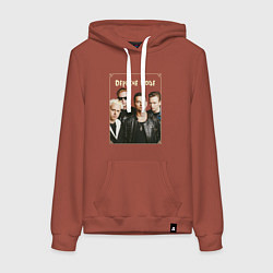 Толстовка-худи хлопковая женская Keep Calm and Enjoy the Silence - Depeche Mode, цвет: кирпичный