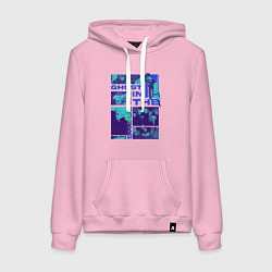 Толстовка-худи хлопковая женская Призрак в доспехах экшен, цвет: светло-розовый