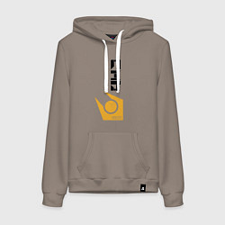 Толстовка-худи хлопковая женская Half life - city17, цвет: утренний латте