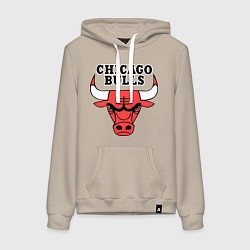 Толстовка-худи хлопковая женская Chicago Bulls, цвет: миндальный