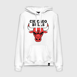 Толстовка-худи хлопковая женская Chicago Bulls, цвет: белый