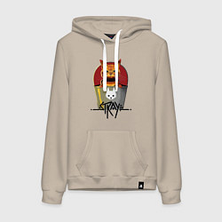 Толстовка-худи хлопковая женская Stray - Cat, цвет: миндальный