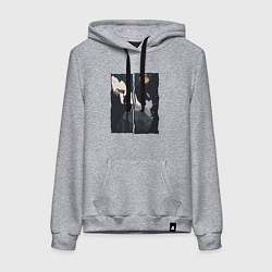 Толстовка-худи хлопковая женская Оранжевая луна и дикий альпинизм, цвет: меланж