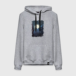Толстовка-худи хлопковая женская Джип и пропасть, цвет: меланж