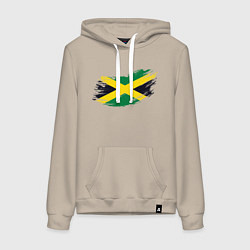 Толстовка-худи хлопковая женская Jamaica Flag, цвет: миндальный