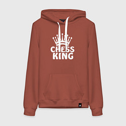 Толстовка-худи хлопковая женская Chess King, цвет: кирпичный