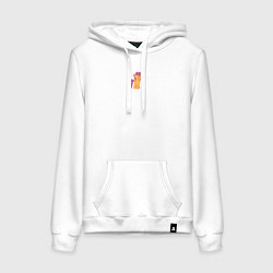 Толстовка-худи хлопковая женская Николас Кейдж - пони, цвет: белый