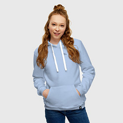 Толстовка-худи хлопковая женская Бейдж логотип Клуб Романтики, цвет: мягкое небо — фото 2