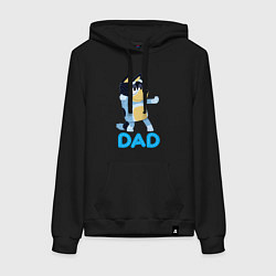 Толстовка-худи хлопковая женская Doggy Dad, цвет: черный