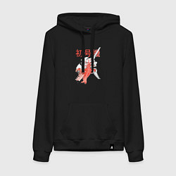 Толстовка-худи хлопковая женская Eva 01 berserk, цвет: черный