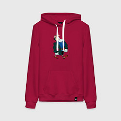 Толстовка-худи хлопковая женская Доктор Ливси шагает под фонк мем, цвет: маджента