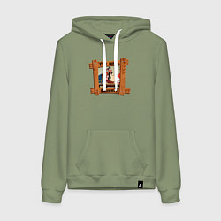 Толстовка-худи хлопковая женская Остртов сокровищь, Где пиво, Билли?, цвет: авокадо