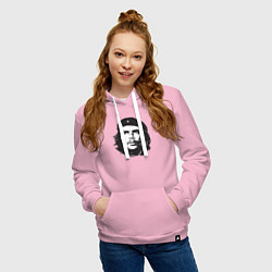 Толстовка-худи хлопковая женская Че Гевара - рисунок, цвет: светло-розовый — фото 2