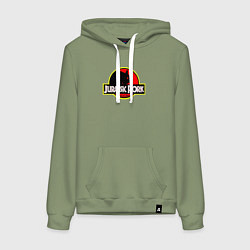 Толстовка-худи хлопковая женская Jurasic Pork, цвет: авокадо