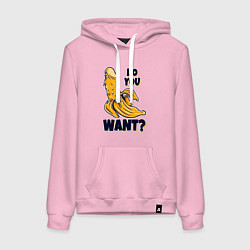 Толстовка-худи хлопковая женская Sexy банан, цвет: светло-розовый