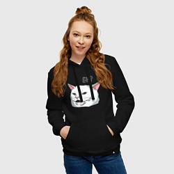 Толстовка-худи хлопковая женская Eh?!, цвет: черный — фото 2