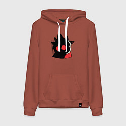 Толстовка-худи хлопковая женская Cult of the Lamb - Овечка в испуге, цвет: кирпичный
