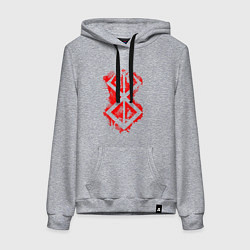 Толстовка-худи хлопковая женская Клеймо жертвы - брызги - гатс, цвет: меланж