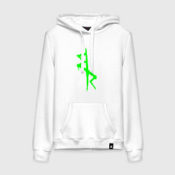 Толстовка-худи хлопковая женская Logotype - Cyberpunk: Edgerunners, цвет: белый