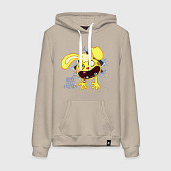 Толстовка-худи хлопковая женская Cuddles, цвет: миндальный