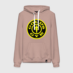 Толстовка-худи хлопковая женская Golds GYM, цвет: пыльно-розовый