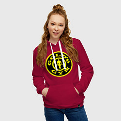Толстовка-худи хлопковая женская Golds GYM, цвет: маджента — фото 2