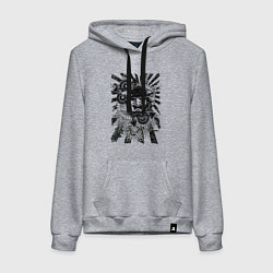 Толстовка-худи хлопковая женская Японский монстр поп арт, цвет: меланж