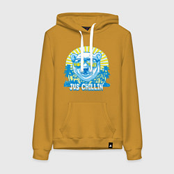Толстовка-худи хлопковая женская Jus chillin, цвет: горчичный