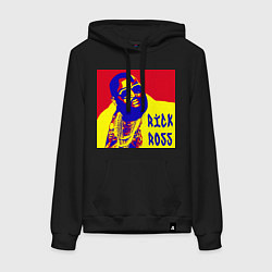 Толстовка-худи хлопковая женская Рик Росс поп-арт, цвет: черный