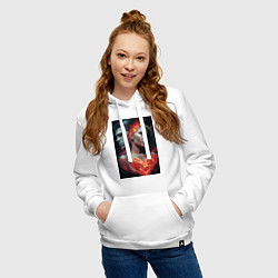 Толстовка-худи хлопковая женская Борьба за любовь, цвет: белый — фото 2