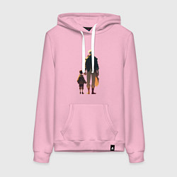 Толстовка-худи хлопковая женская Сын и его отец, цвет: светло-розовый