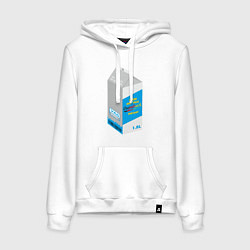 Толстовка-худи хлопковая женская Milk one pack vagodroch, цвет: белый