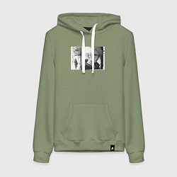 Толстовка-худи хлопковая женская Японская манга аниме, цвет: авокадо