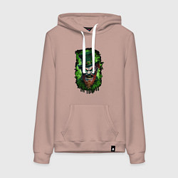 Толстовка-худи хлопковая женская НеДобрый лепрекон, цвет: пыльно-розовый
