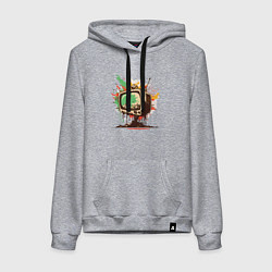 Толстовка-худи хлопковая женская Красочный телевизор, цвет: меланж